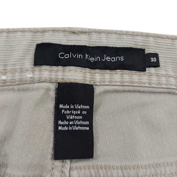 Calvin Klein Jeans Corduroy Pants Mens 30x31 Beige Straight Leg Work Preppy - Picture 8 of 11